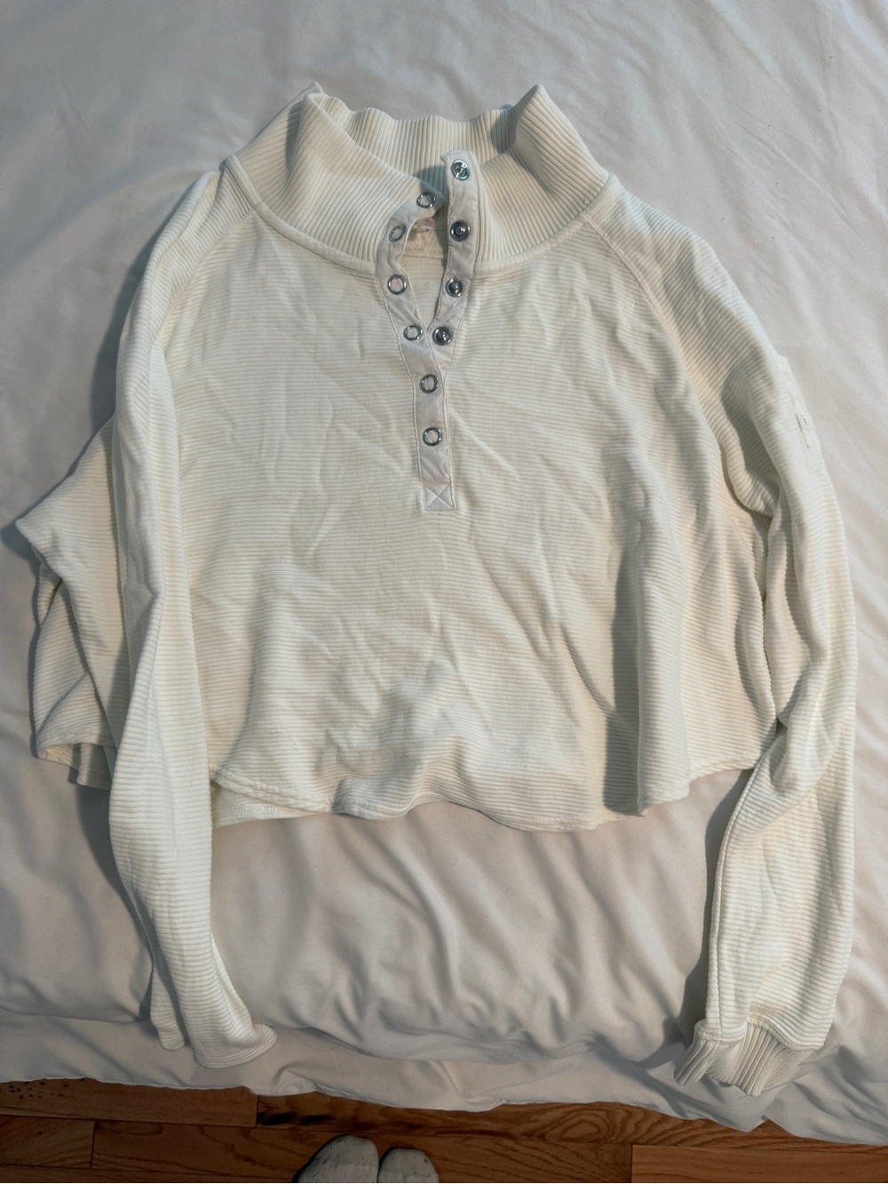 Free People Cropped Cream Sweater